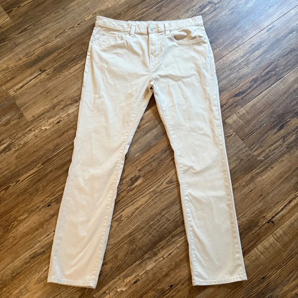 Buffalo David Bitton Ash Pants Mens 36 Cream Slim Fit Stretch Chino Gorpcore